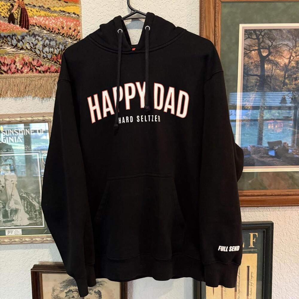 Men’s Nelk Boys Black Full Send Happy Dad Hard Seltzer‎ Hoodie Size Medium